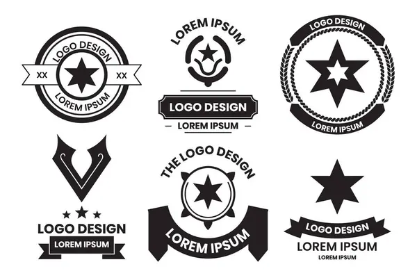 Arka Planda Izole Edilmiş Modern Minimal Stil Yıldız Logosu — Stok Vektör