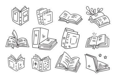 El Çizimi Arkaplanda izole edilmiş düz biçimli kitap