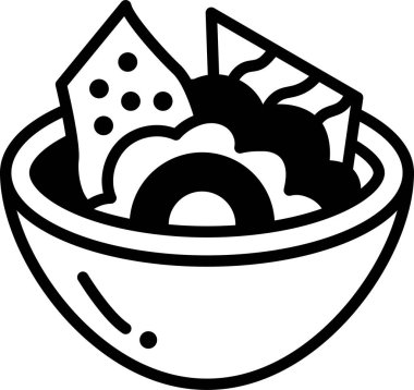 Asya yemekleri konseptinde bir kase yemek. Kase pirinçle dolu ve bir sürü küçük nokta var.