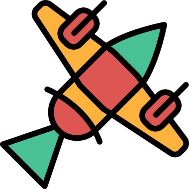 Bir uçağın siyah beyaz çizimi. Uçak havada ve beyaz bir kuyruğu var.