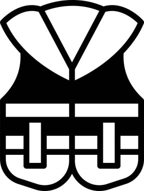 Bir can yeleğinin siyah beyaz görüntüsü. Ceket suda bir kişi tarafından giyilmek üzere tasarlandı.