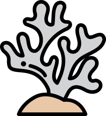 Turizm konseptinde mercan. Bitki gridir ve üzerinde küçük beyaz bir nokta vardır.