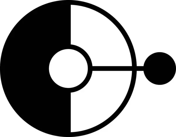 Cercle Noir Blanc Avec Point Blanc Centre — Image vectorielle