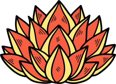 Saplı bir çiçeğin siyah beyaz çizimi. Çiçek büyüktür ve çok detaya sahiptir. Çizimin çok basit ve zarif bir tarzı var.