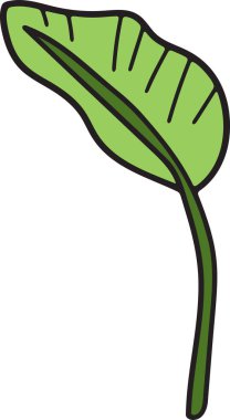 Siyah çizgili yapraklı bir bitki. Yaprak, kalın bir gövde ve birçok küçük yaprakla stilize edilmiş bir şekilde çizilir. Sahne sakin ve sakin, yapraklı bitki büyümeyi ve yaşamı temsil ediyor.