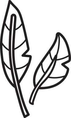 Siyah çizgili yapraklı bir bitki. Yaprak, kalın bir gövde ve birçok küçük yaprakla stilize edilmiş bir şekilde çizilir. Sahne sakin ve sakin, yapraklı bitki büyümeyi ve yaşamı temsil ediyor.