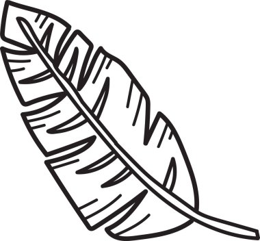 Siyah çizgili yapraklı bir bitki. Yaprak, kalın bir gövde ve birçok küçük yaprakla stilize edilmiş bir şekilde çizilir. Sahne sakin ve sakin, yapraklı bitki büyümeyi ve yaşamı temsil ediyor.