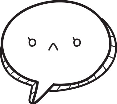 Kaşlarını çatmış gibi görünen bir ağzı olan çizgi film yüzü. Gözler kapalı ve ağız açık.