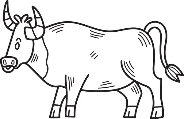Uma Vaca Dos Desenhos Animados Com Chifres Uma Boca Grande Vetor De Stock