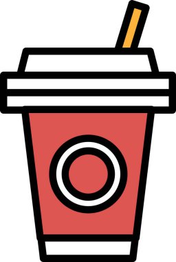 İçinde pipet olan bir kahve fincanı resmi. Bardak boş ve ortasında beyaz bir daire var.