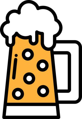 Üzerinde köpük olan bir kupanın siyah beyaz çizimi.