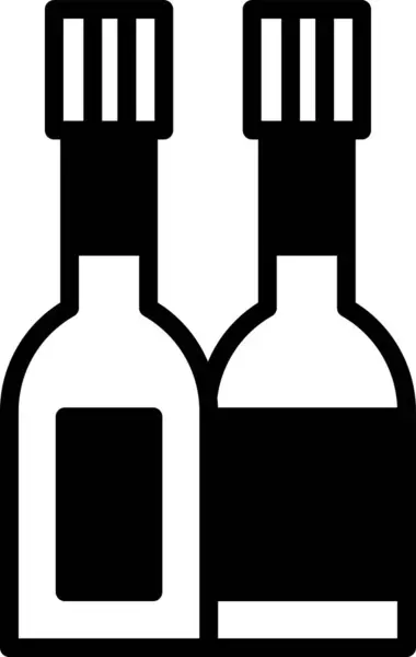 两瓶酒并排陈列着 瓶子是黑色和白色的 放在白色的背景上 优雅和精密的概念 图库插图