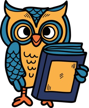 Çizgi biçiminde bir el çizimi baykuş çizimi