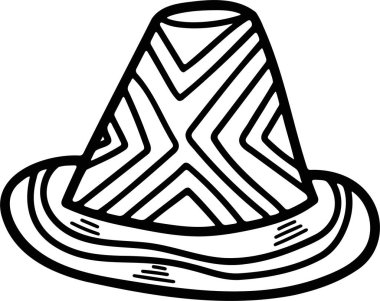 Meksika tarzı bir şapka çizimi. Çizgi şeklinde çizilmiş.