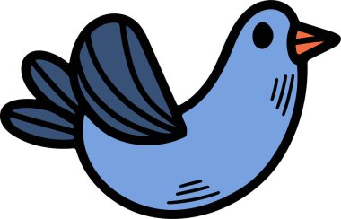 Çizgi biçiminde çizilmiş bir kuş çizimi