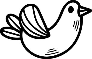 Çizgi biçiminde çizilmiş bir kuş çizimi