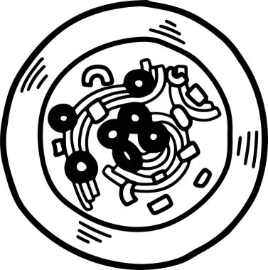 Lezzetli spagetti El hizada çizilmiş