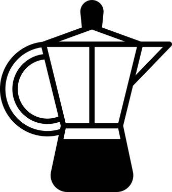 Kahve ikonu çizimi için sıcak su ısıtıcısı.