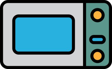Satır biçiminde yemek simgesi çizimi için bir fırın