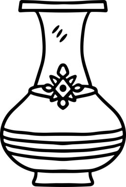 Üzerinde yaprak tasarımı olan bir kupa. Kupa siyah ve beyaz.