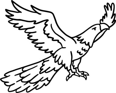 Siyah gagalı ve ayakları havada uçan bir kuş. Kuş gagasında bir dal tutuyor.