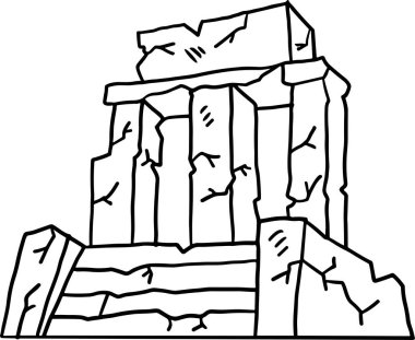 Kapısı ve penceresi olan taş bir bina. Bina eski ve pürüzlü bir yapısı var.