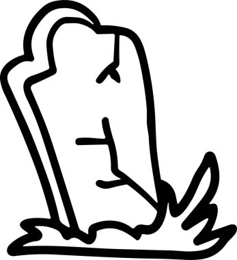 Üstünde haç olan bir mezarlık taşı. Mezar taşı boş ve bacağı kırık.