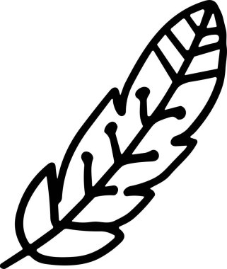 Bir tüy siyah beyaz çizilir. Tüy uzun ve ince sivri uçlu. Tüy stil olarak çizilmiş, hareket ve zarafet duygusu ile.