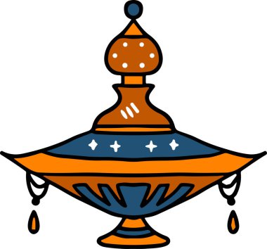 İçinde yanan bir mum olan siyah beyaz bir fener çizimi. Fenerler masanın üzerinde duruyor.