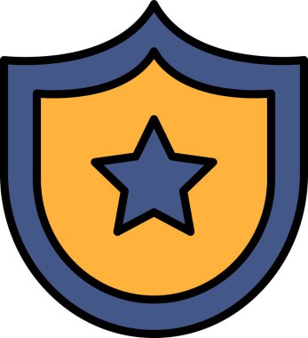 Üzerinde yıldız olan siyah bir kalkan. Kalkan koruma ve güvenliği temsil ediyor. Yıldız gücü ve rehberliği sembolize eder.