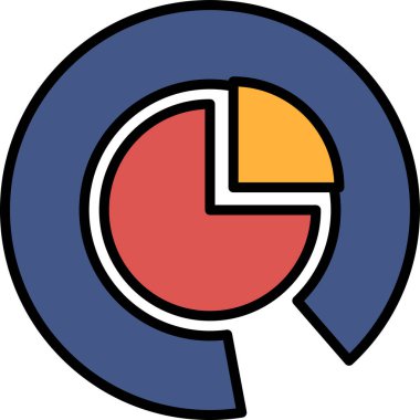 Bir pasta grafiği siyah beyaz gösterilir. Pasta tablosu iki parçaya ayrılır, sol parça sağdakinden daha büyüktür.