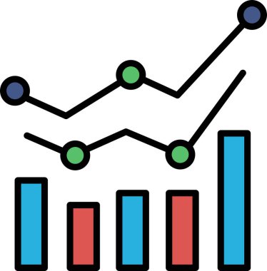 Ortasında çember olan bir grafik ve arkaplanda bir sıradağ. Grafik aşağı doğru bir eğilim gösteriyor