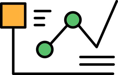 Ortasında çember olan bir grafik ve arkaplanda bir sıradağ. Grafik aşağı doğru bir eğilim gösteriyor