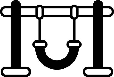 Bir salıncağın siyah beyaz görüntüsü. Salıncak metal bir direkten sarkıtılmış ve siyah beyaz bir renk şeması var. Nostalji ve çocukluk anıları kavramı