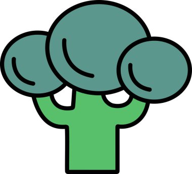 Siyah ve beyaz renkli bir Brokoli simgesi