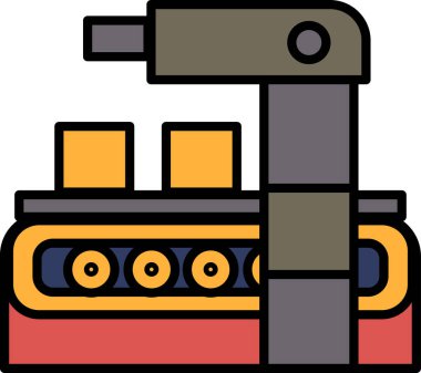 Siyah beyaz dizaynlı bir makine. Makine bir taşıyıcı bant.