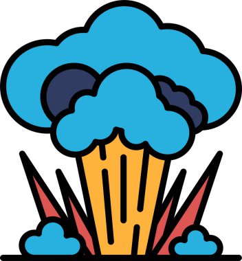 Siyah beyaz çizgili bir duman bulutunun siyah beyaz çizimi. Sahne yoğun ve dramatik.