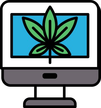 Üzerinde yaprak olan bir bilgisayar monitörü. Doğa ve teknoloji kavramı bir araya geliyor.