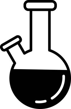 İçinde siyah sıvı olan cam bir vazo. Vazo boş ve siyah beyaz bir renk şeması var.