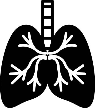 Beyaz saplı bir akciğerin siyah beyaz çizimi