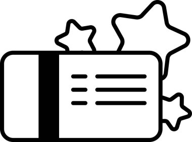 Üzerinde yıldız olan ve altında yıldızlar olan bir kart. Kart siyah beyaz.