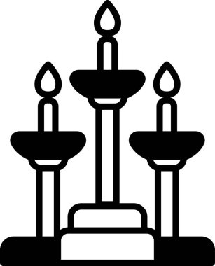 Beyaz arka planda üç mum yakılır. Mumlar sırayla yakılır ve kaideye yerleştirilir.