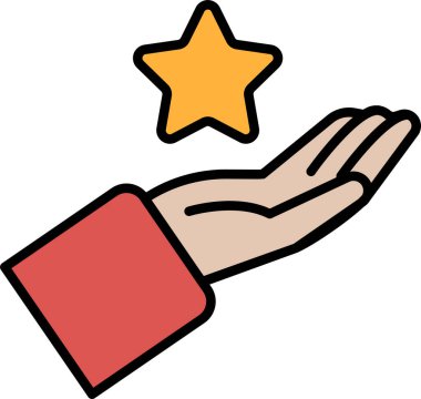 Yıldızı tutan bir el. Umut ve olumluluk kavramı