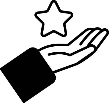 Yıldızı tutan bir el. Umut ve olumluluk kavramı