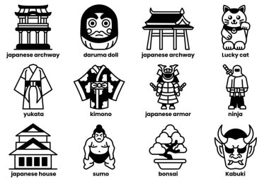 Japon sembolleri ve karakterlerinden oluşan bir koleksiyon. Aralarında şanslı bir kedi, bir samuray ve bir ninja da var.