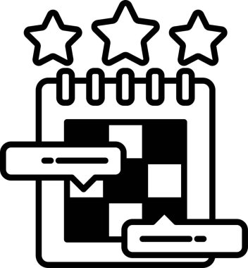 Üç yıldızlı siyah beyaz bir takvim ve siyah beyaz bir dama tahtası