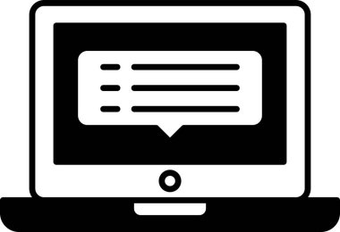 Üzerinde mesaj olan bir dizüstü bilgisayar ekranı. Mesaj yabancı bir dilde. Laptop açık ve ekran siyah beyaz.