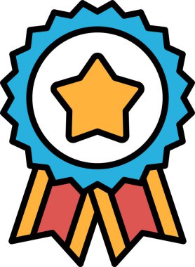 Etrafında kurdele olan bir yıldızın siyah beyaz görüntüsü. Başarı ve tanınma kavramı