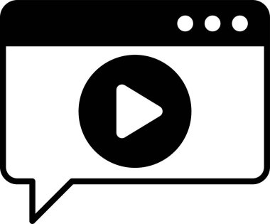 Üzerinde çalma tuşu olan bir ekranın siyah beyaz görüntüsü. Çalma tuşu ekranın ortasında ve bir konuşma baloncuğuyla çevrilidir. Sahne eğlenceli ve eğlenceli.