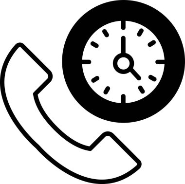 Üzerinde saat olan bir telefon. Saat 10: 00 'u gösteriyor. Telefon siyah beyaz.